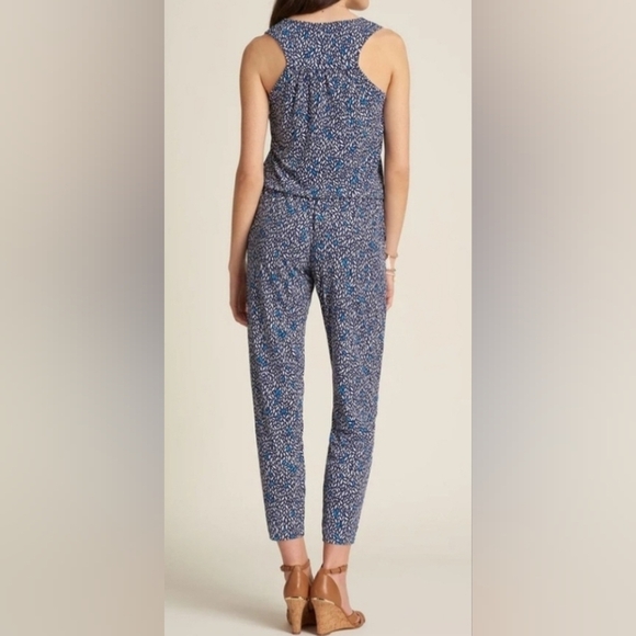 Hatley Ella Sleeveless Jumpsuit Racerback Navy Tassels Stretch Womens Size M - Picture 10 of 10